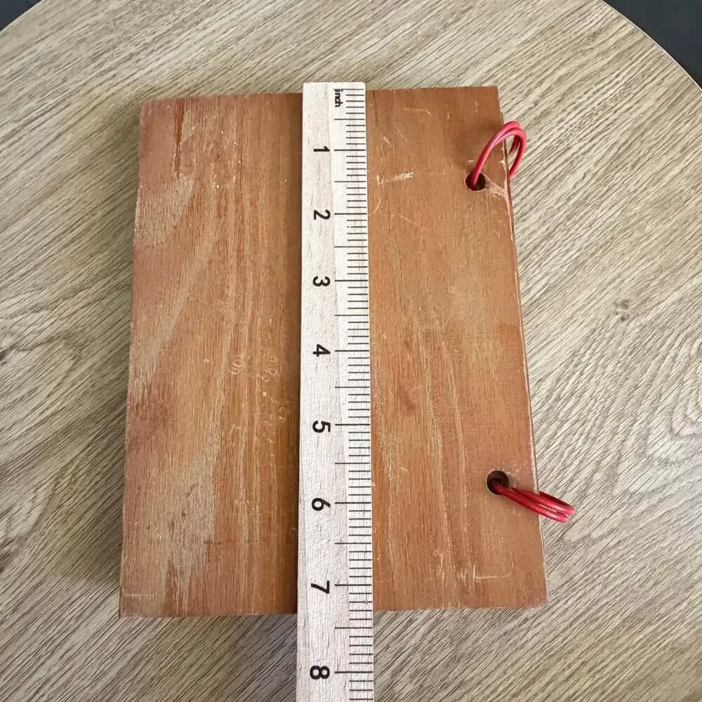 Vintage Wooden Cover Scrapbook Album “Scraps” Red Ring Binder w/ Clipping 1941